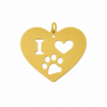 "I Love Pet" Heart Charm | 18k Gold Plated