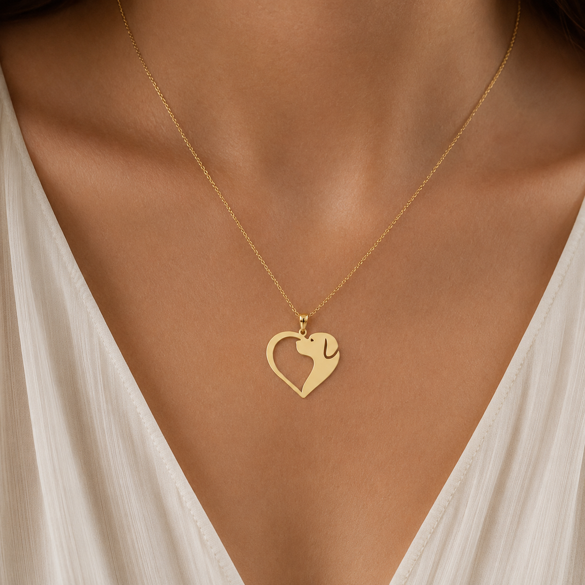 Heart & Dog Charm | 18k Gold Plated