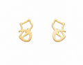 Cat Silhouette Stud Earrings | 18k Gold Plated
