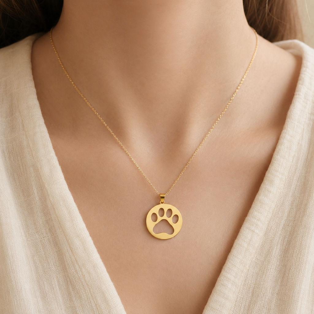 Paw Print Medallion Charm | 18k Gold Plated