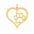 Heart & Paw Print Charm | 18k Gold Plated