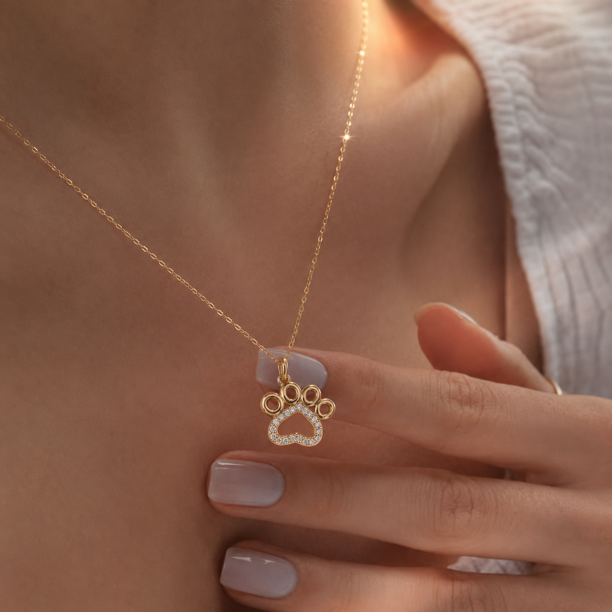 18K Gold-Plated Sparkling Paw Charm