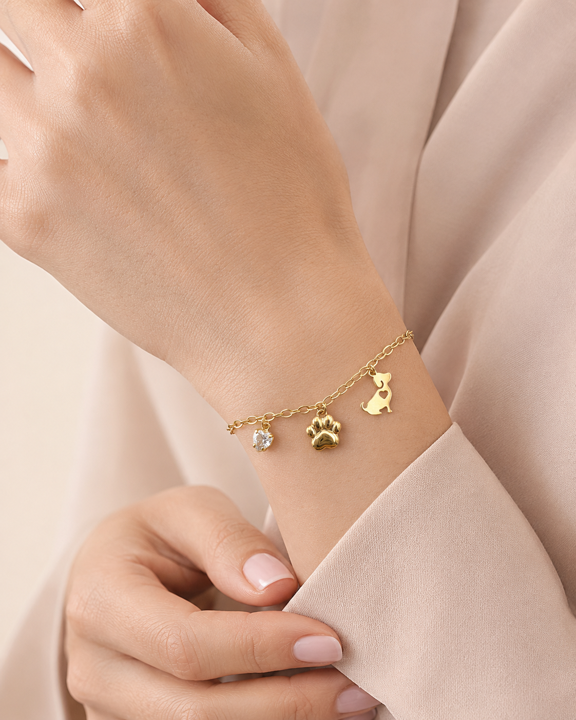 Paw Print & Love Bracelet