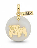 18K Gold-Plated Natural Stone Bulldog Charm