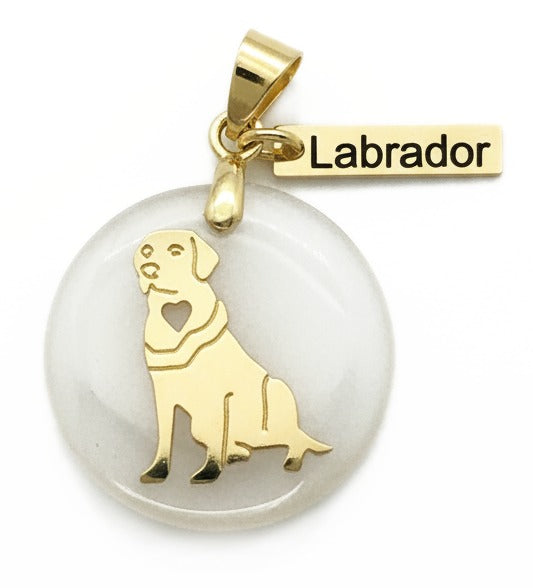 18K Gold-Plated Natural Stone Labrador Charm