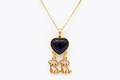 Heart & Dogs Necklace - Midnight Blue