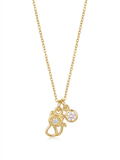 Crystal Bone & Paw Charm Necklace