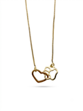 Dog Silhouette & Heart Necklace