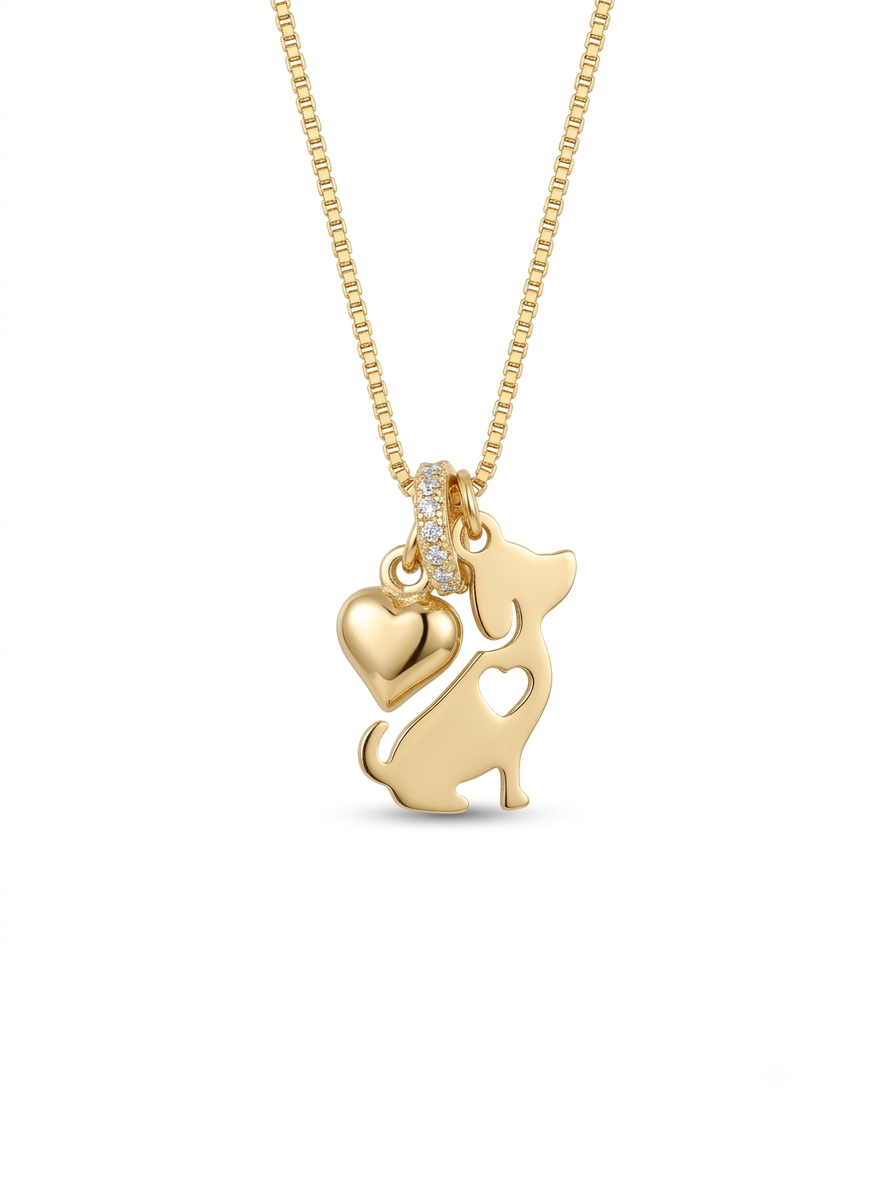 Interlocked Heart & Paw Necklace