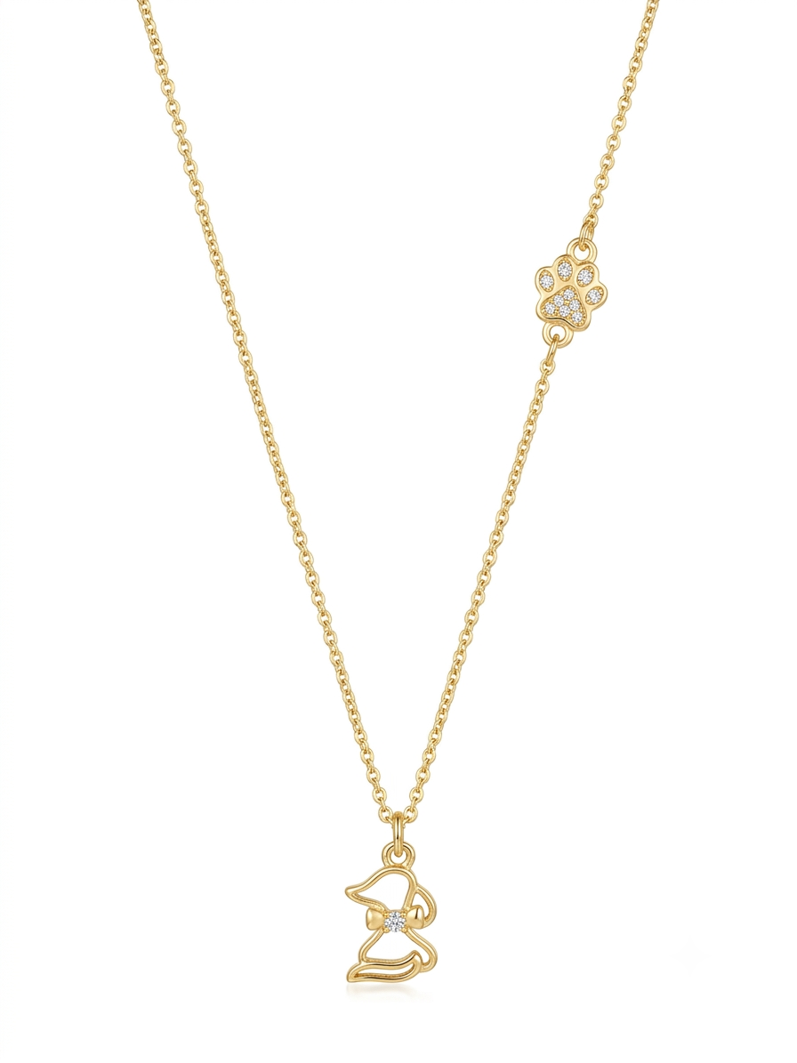 Crystal Cat & Gem Necklace