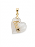 18K Gold-Plated Love Heart Charm with Natural White Stone