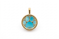 18K Gold-Plated Paw Charm with Natural Blue Stone