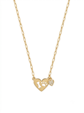 Layered Dog & Stone Necklace - Red