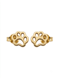 Openwork Paw Print Stud Earrings | 18k Gold Plated
