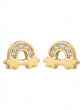 Rainbow Cloud Stud Earrings with Cubic Zirconia | 18k Gold Plated