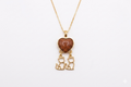 Heart & Cats Necklace - Smoky Quartz