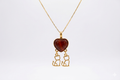 Heart & Cats Necklace - Goldstone