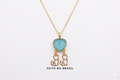 Heart & Dogs Necklace - Blue Sandstone
