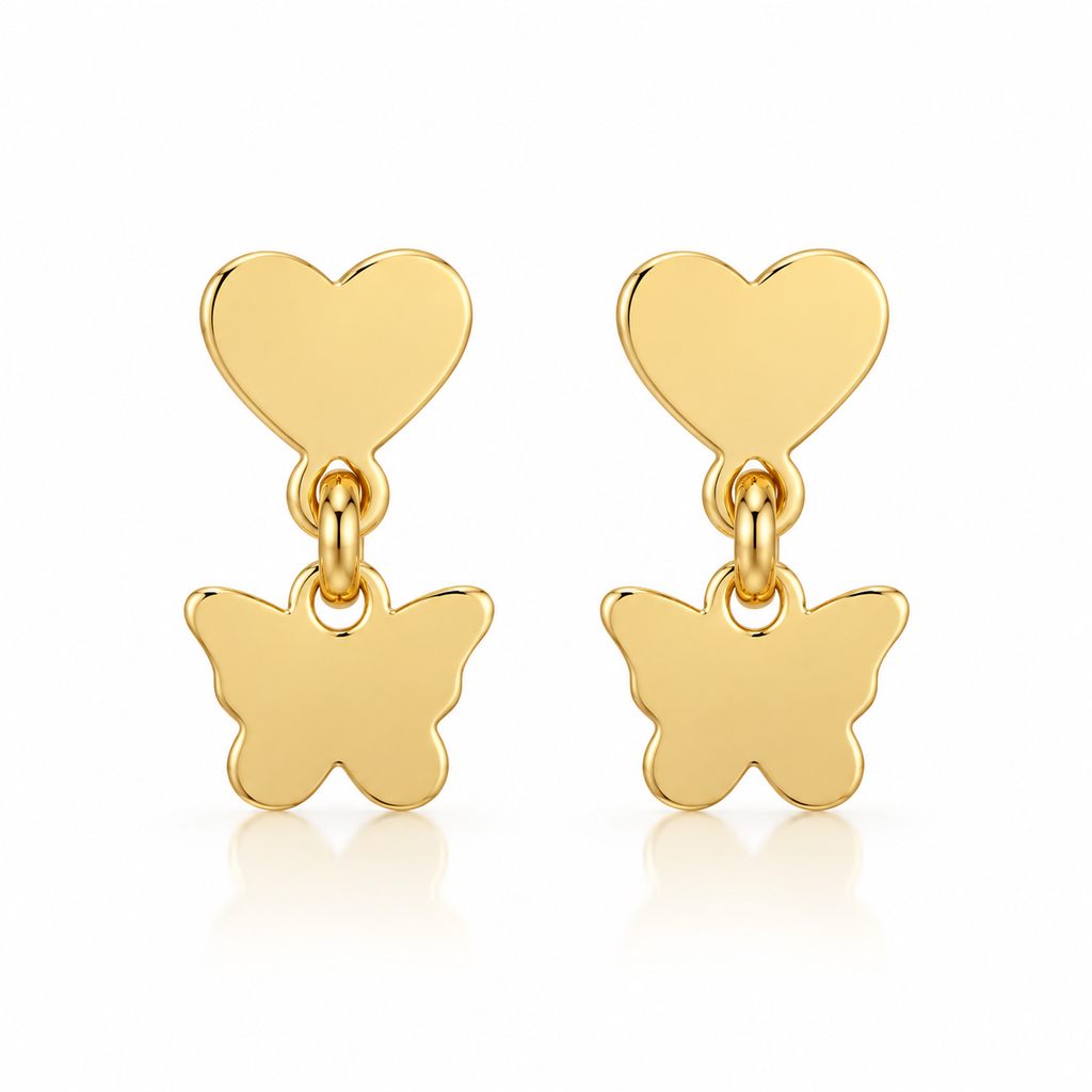 Heart & Butterfly Earrings