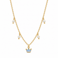 Blue Princess Crown Necklace