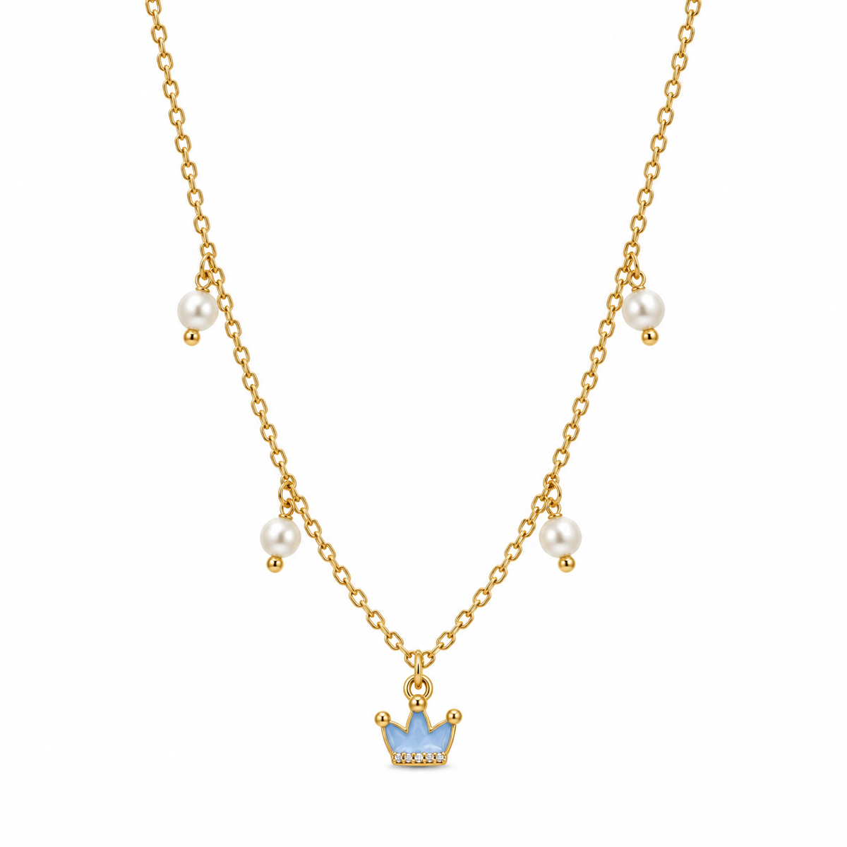 Blue Princess Crown Necklace