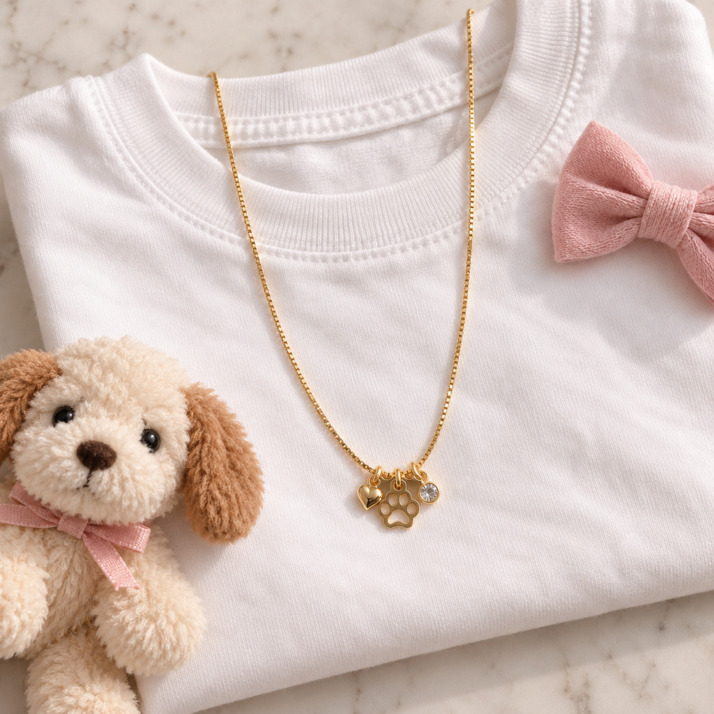 Paw, Heart & Sparkle Necklace