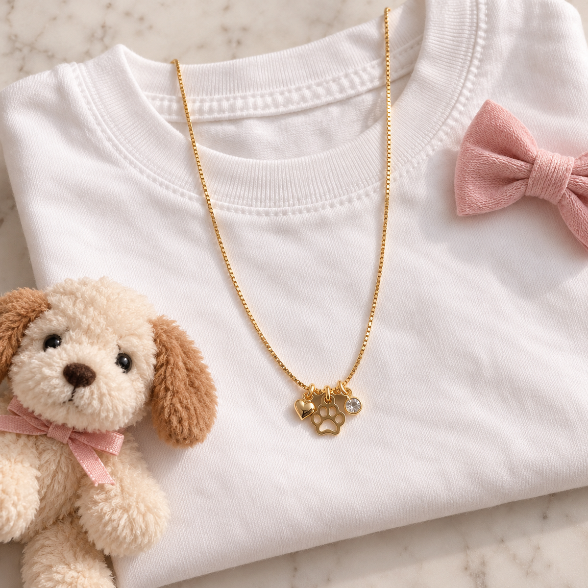 Paw, Heart & Sparkle Necklace
