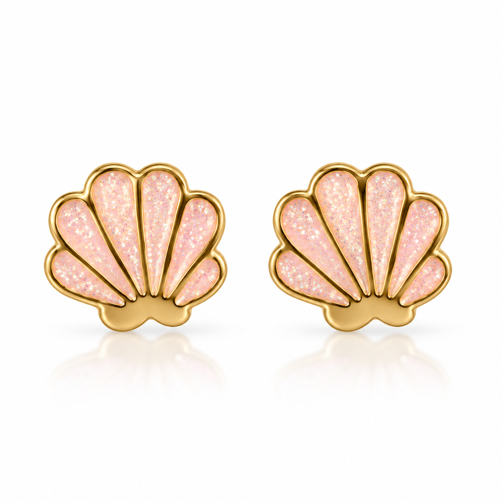 Pink Seashell Earrings