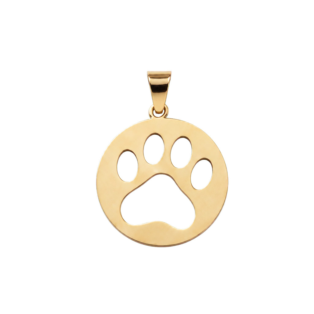 Paw Print Medallion Charm | 18k Gold Plated