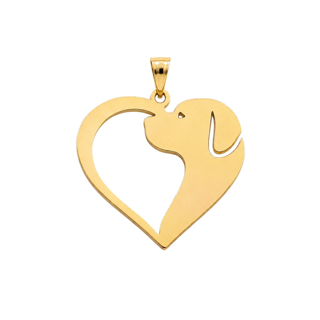 Heart & Dog Charm | 18k Gold Plated