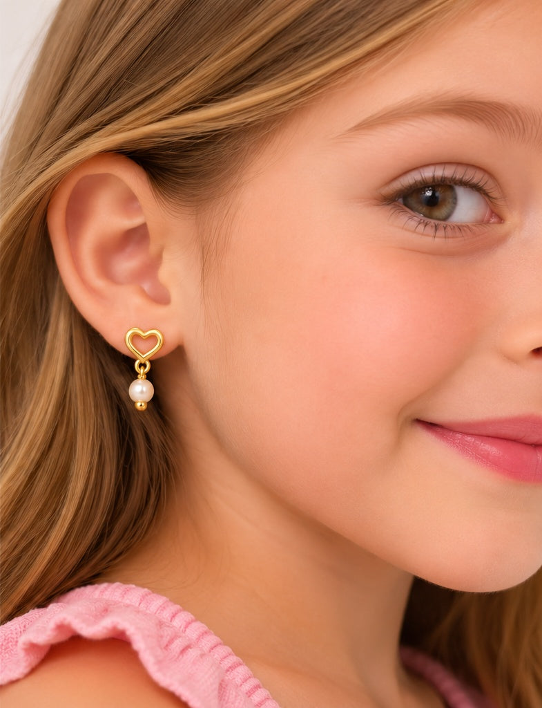 Open Heart Drop Earrings