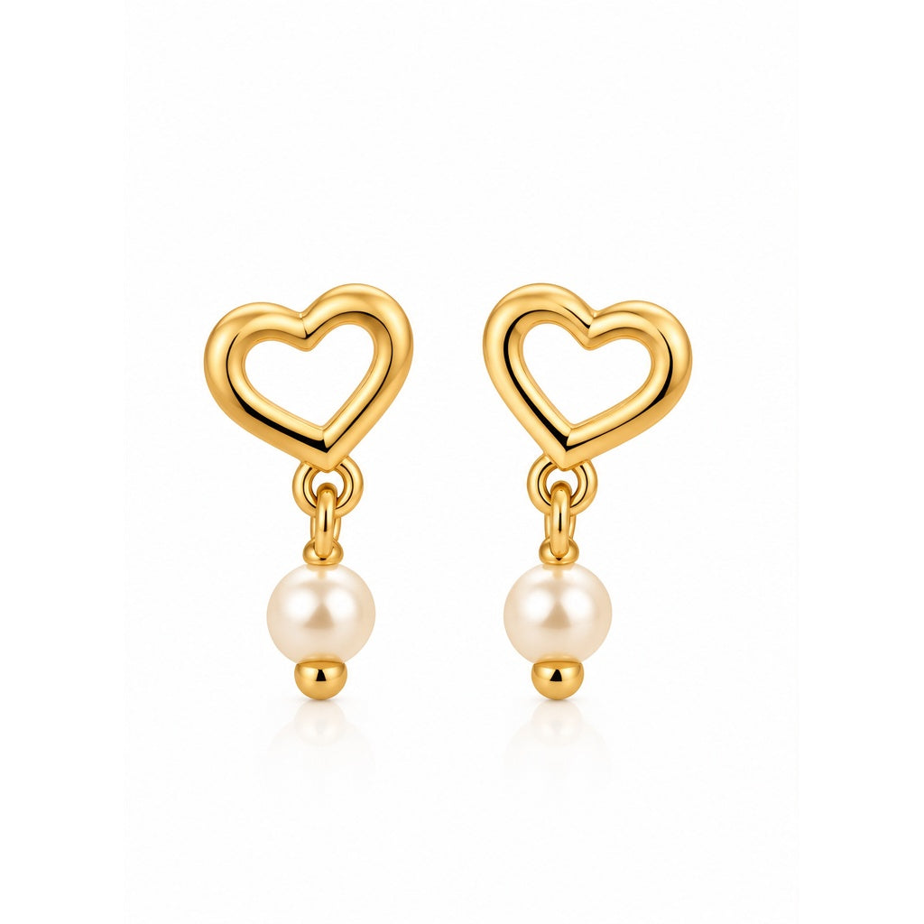 Open Heart Drop Earrings