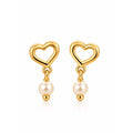 Open Heart Drop Earrings