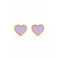 Lilac Sparkle Heart Earrings