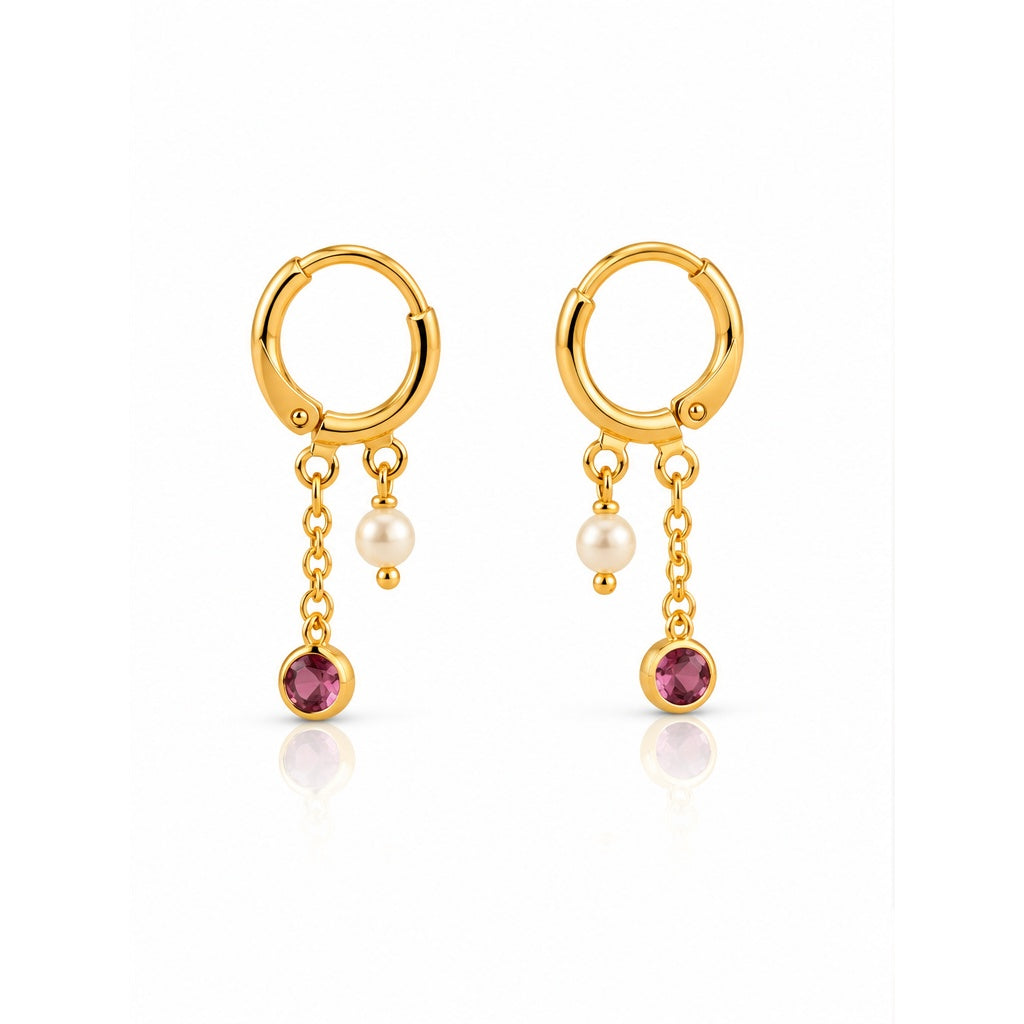 Berry Sparkle Huggie Earrings