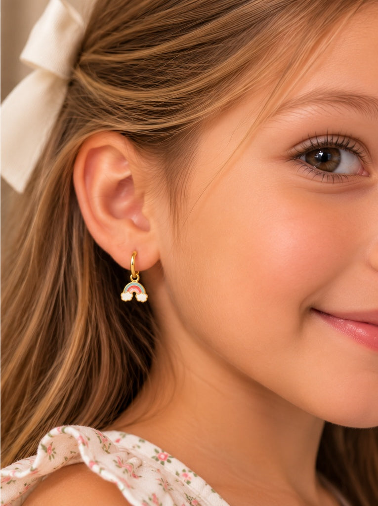 Rainbow Cloud Huggie Earrings