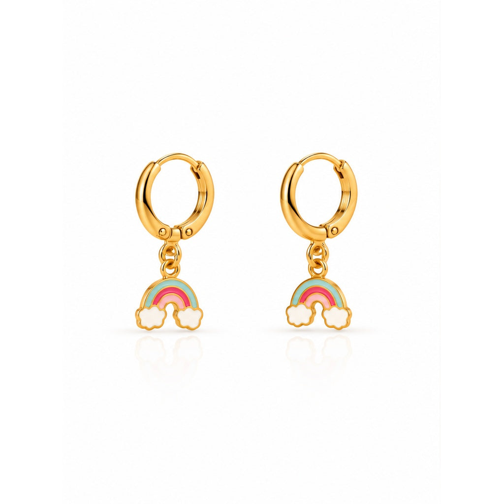 Rainbow Cloud Huggie Earrings