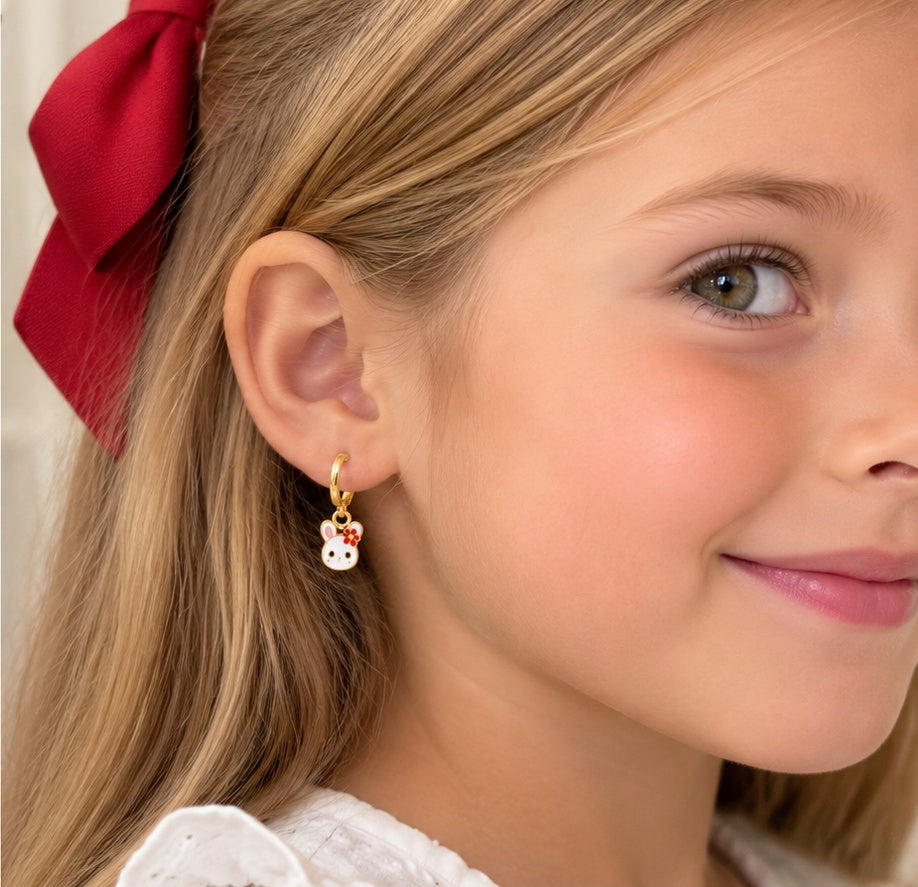 Bunny Bloom Huggie Earrings