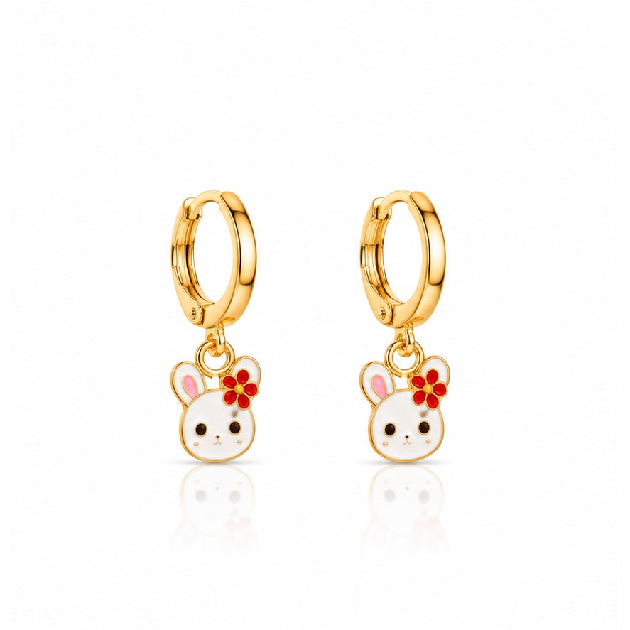 Bunny Bloom Huggie Earrings
