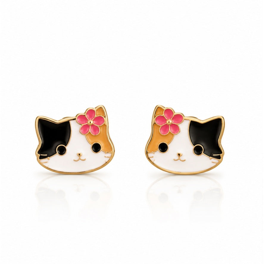 Calico Kitty Earrings