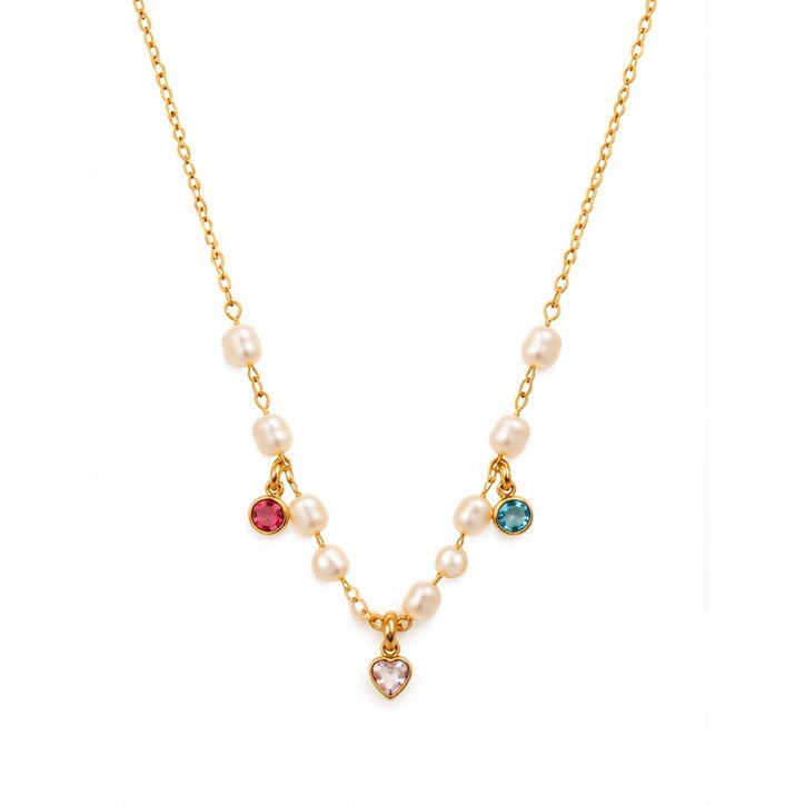 Pearly Sparkle Charms Necklace