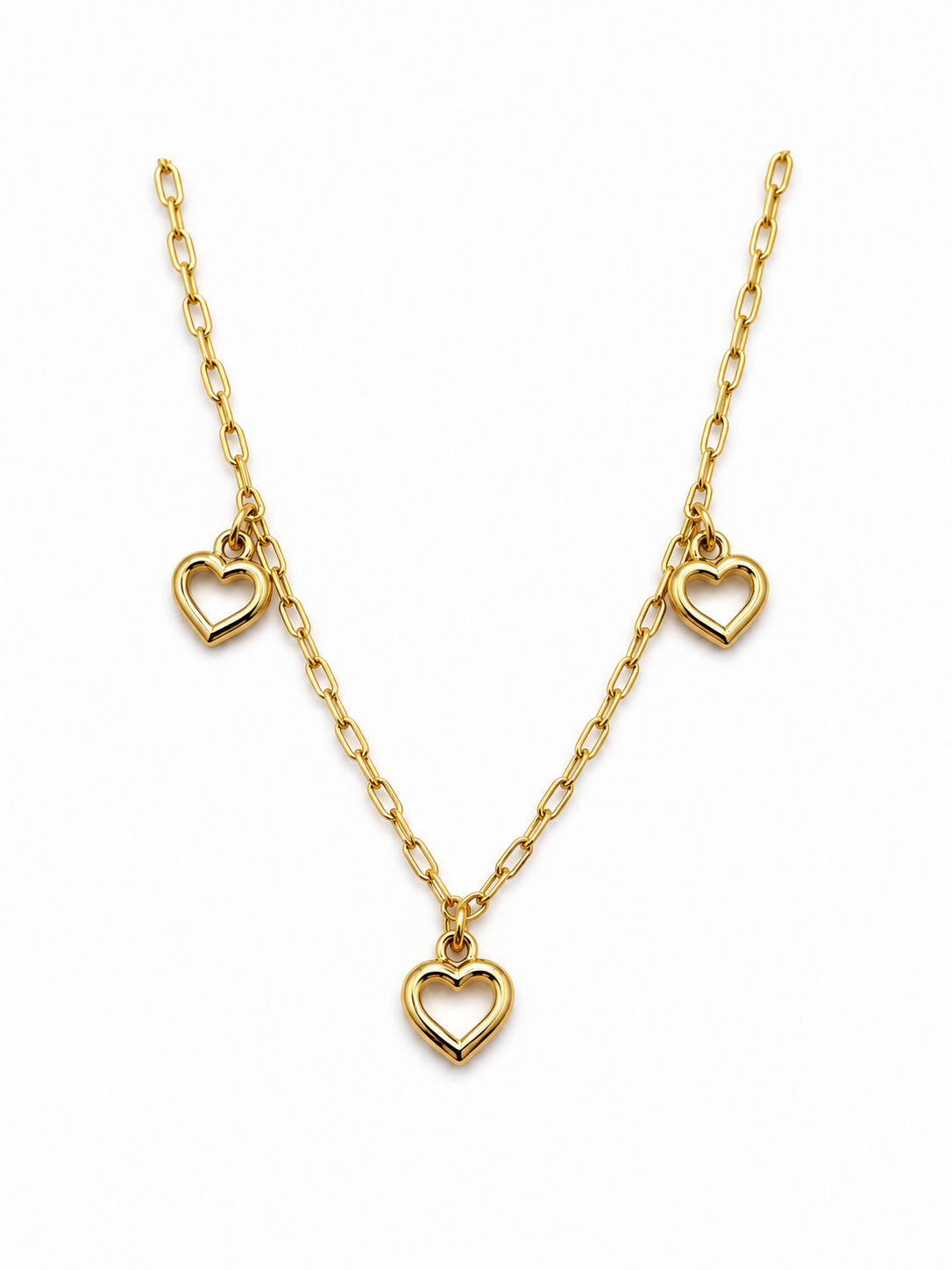 Golden Open Hearts Kids Bracelet