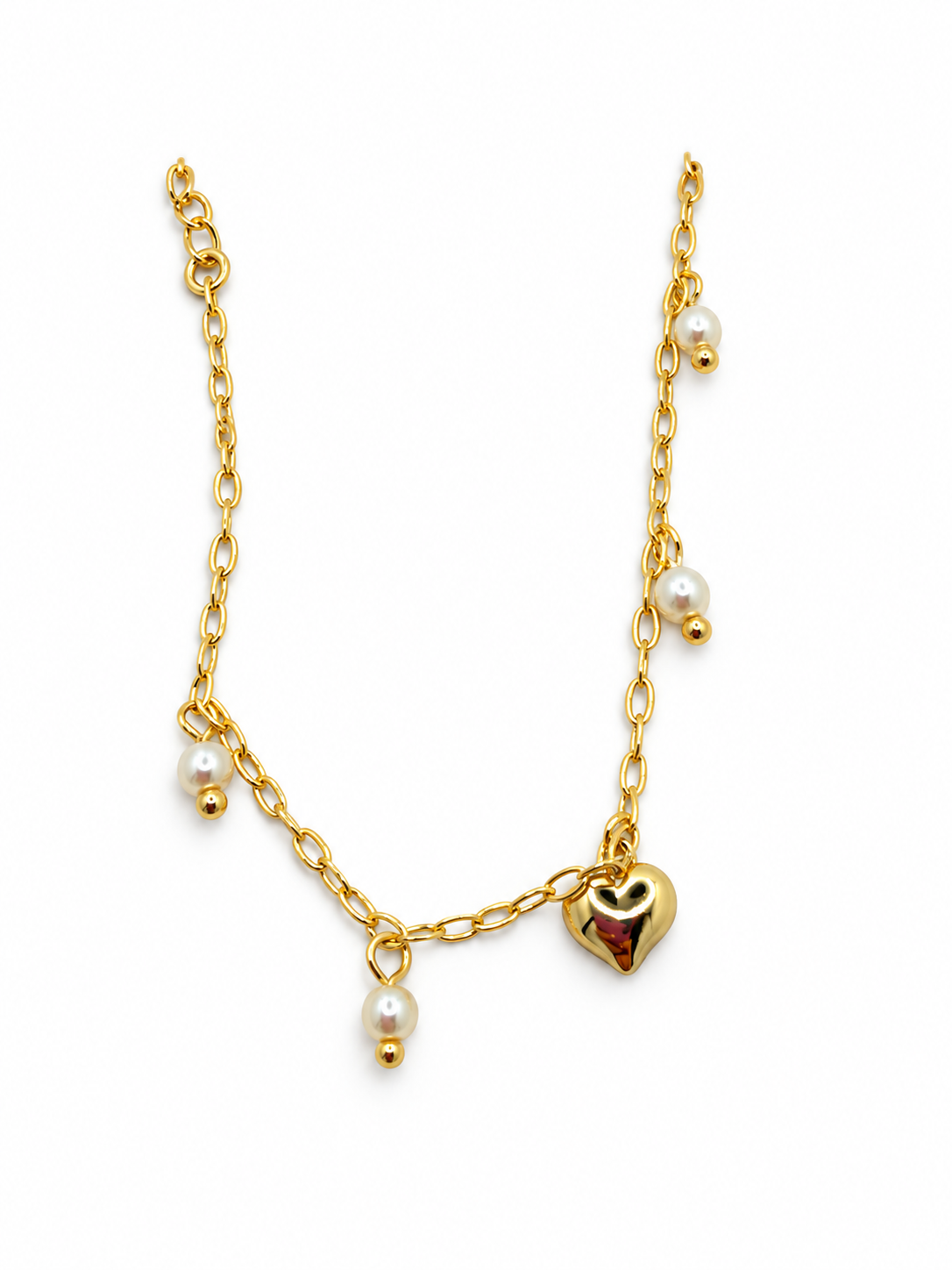 Pearls & Puffy Heart Kids Bracelet