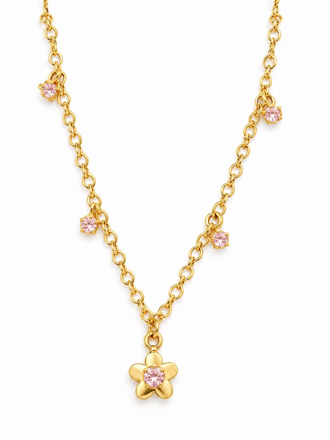 Pink Sparkle Flower Kids Bracelet