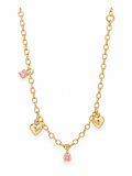 Pink Sparkle Hearts Bracelet