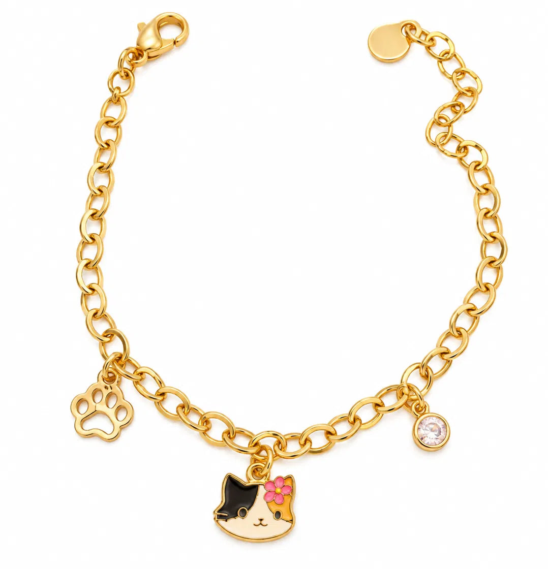 Calico Kitty Paw Bracelet